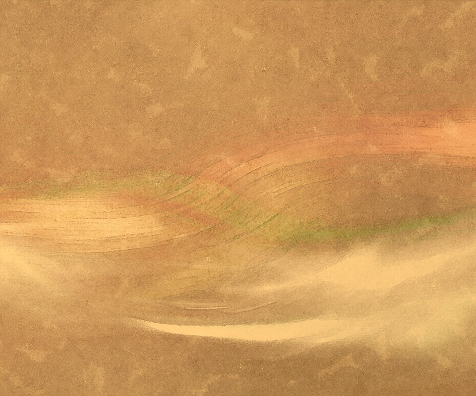 Радужные волны на нежно-фиолетовом фоне обои