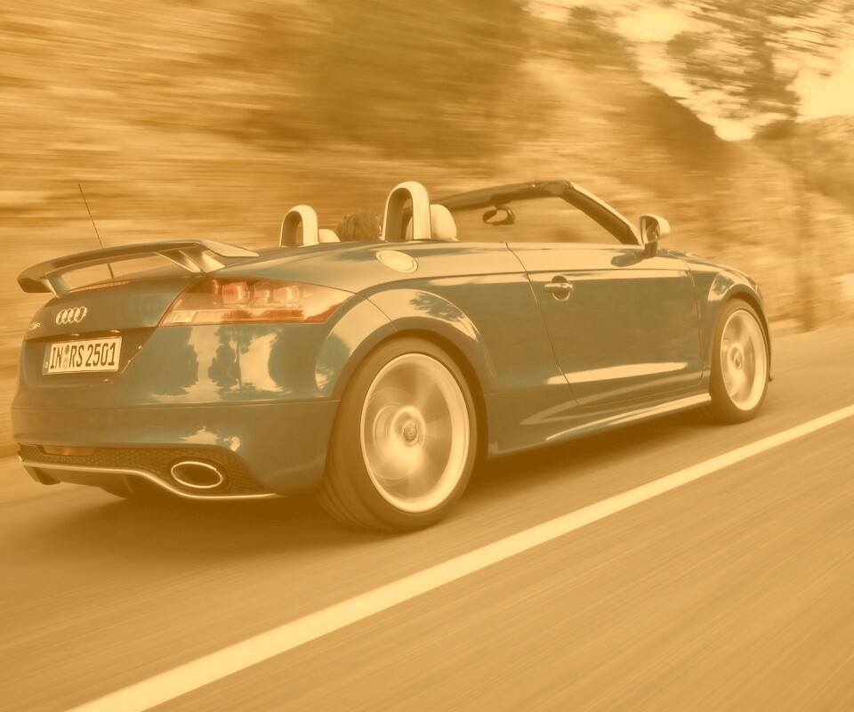 Синий кабриолет Audi обои