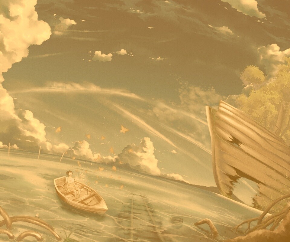 В лодке обои