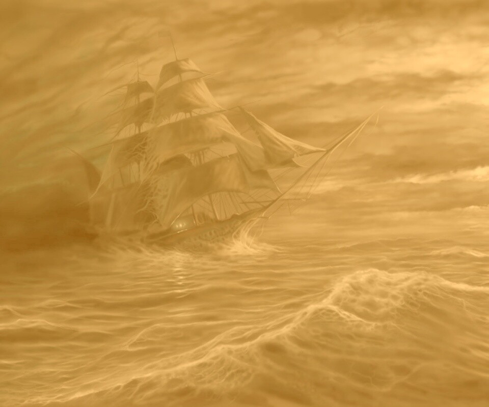 Корабль призрак поднимается со дна обои