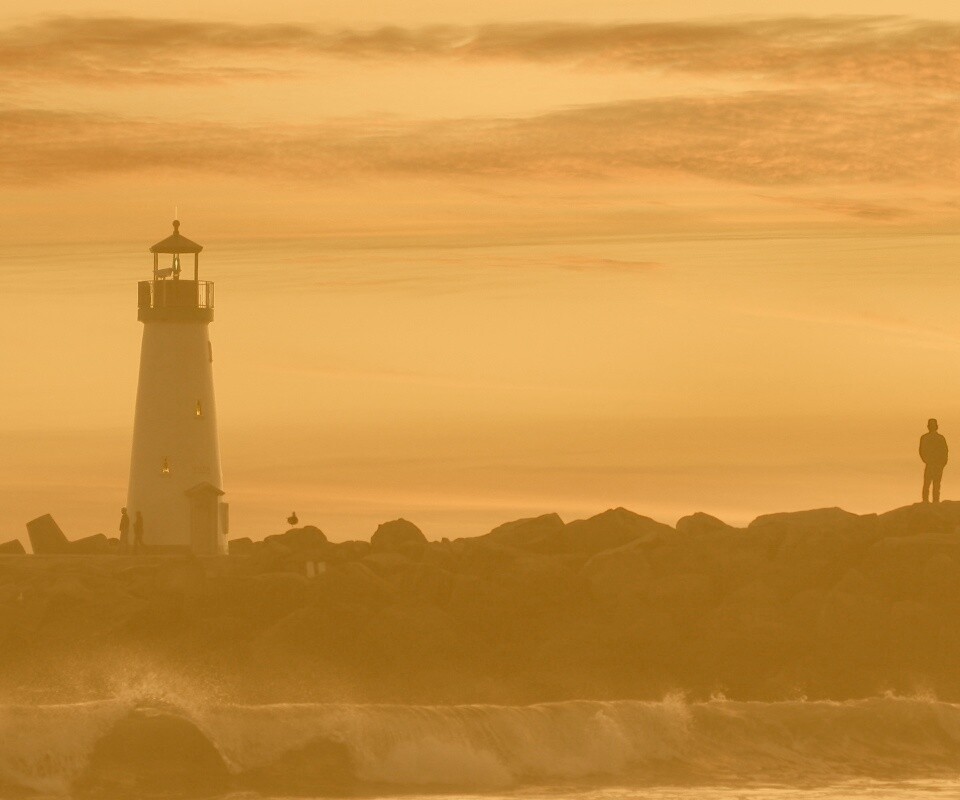 Вечерний маяк обои