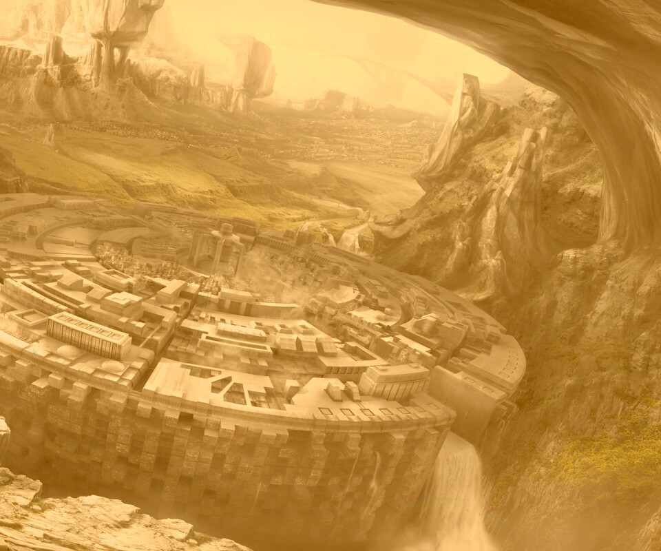 Город в скалах обои