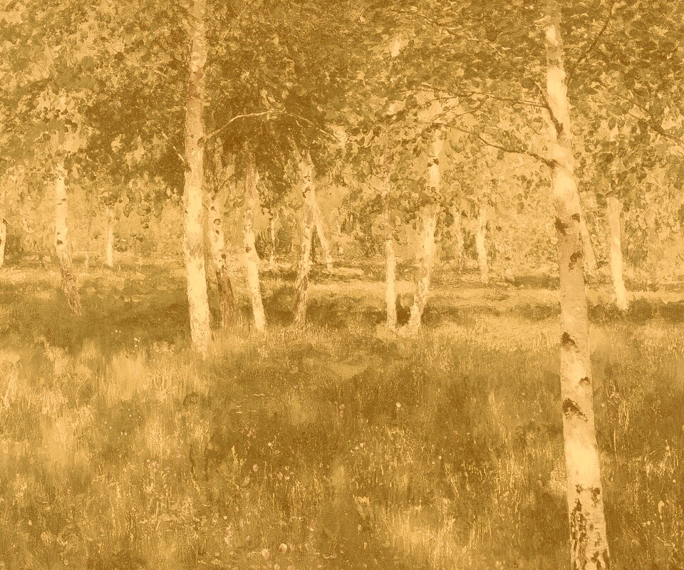 Левитан "Берёзовая роща" обои