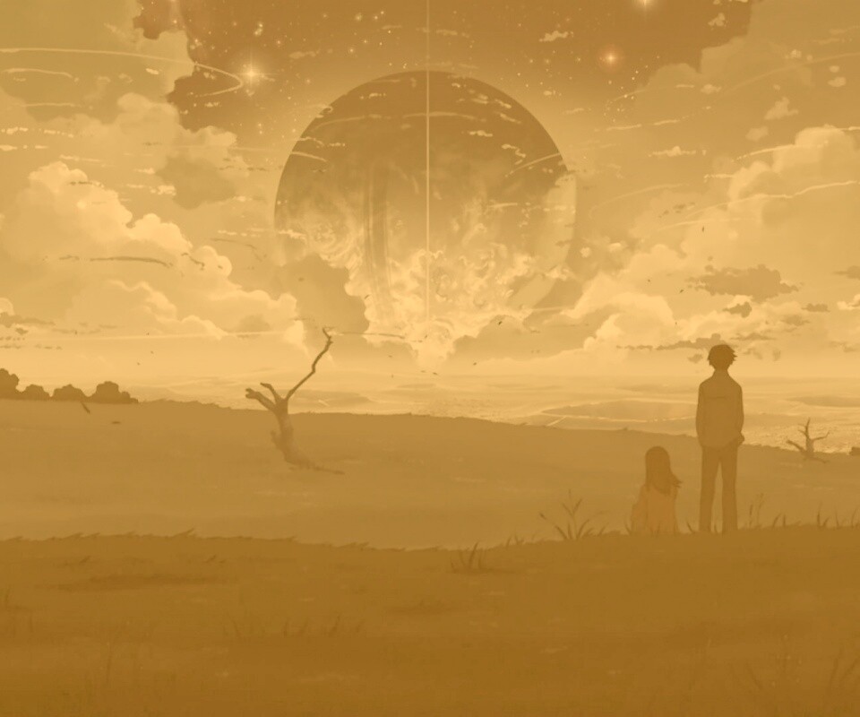Кадр из творения Макото Синкая обои