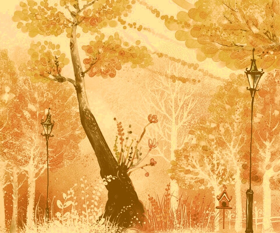 Фонари в парке обои