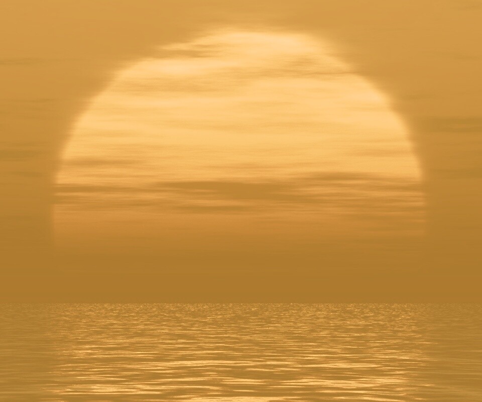 Закат над морской гладью обои