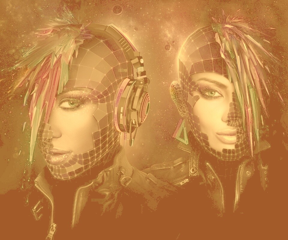 Кристаллические девушки из компьютерного мира обои