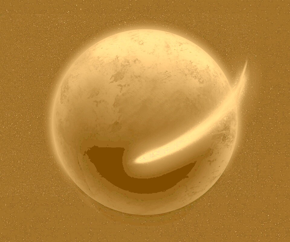 Комента облетает планету обои