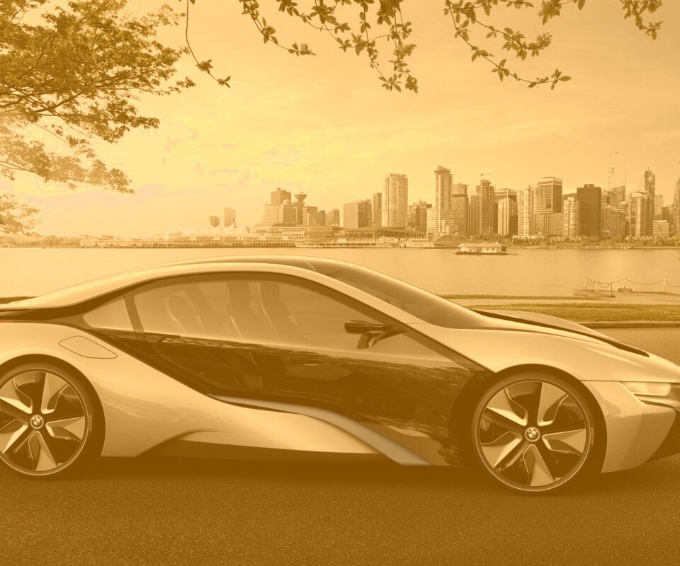 Концепт БМВ на берегу озера обои