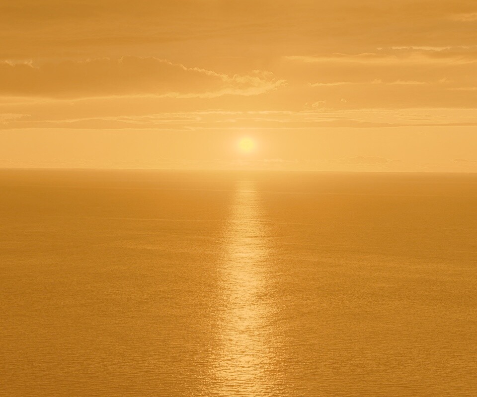 Закат и его отражение в море обои