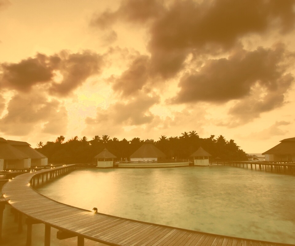 Бунгало на воде обои