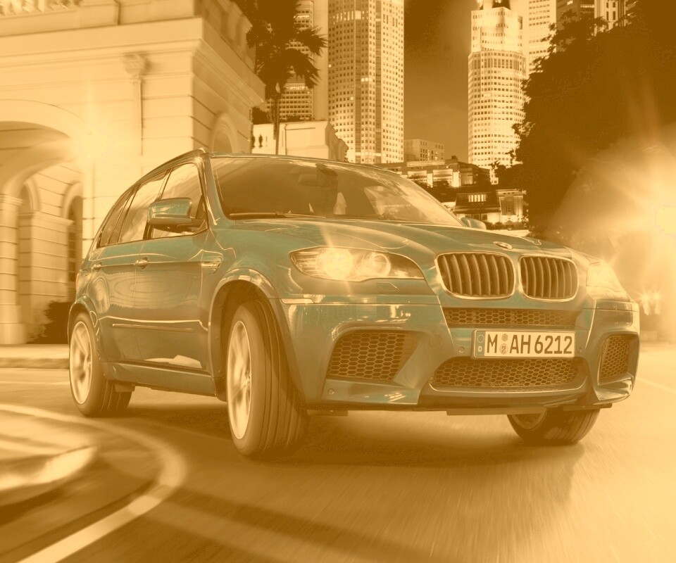 Синий кроссовер BMW обои