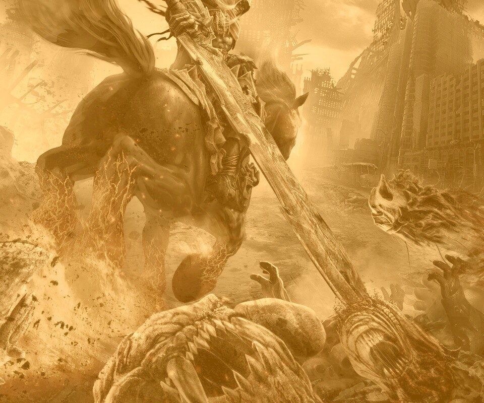 Темный рыцарь на демоническом коне обои