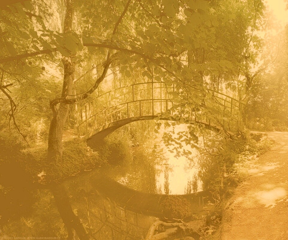 Живописный мостик обои