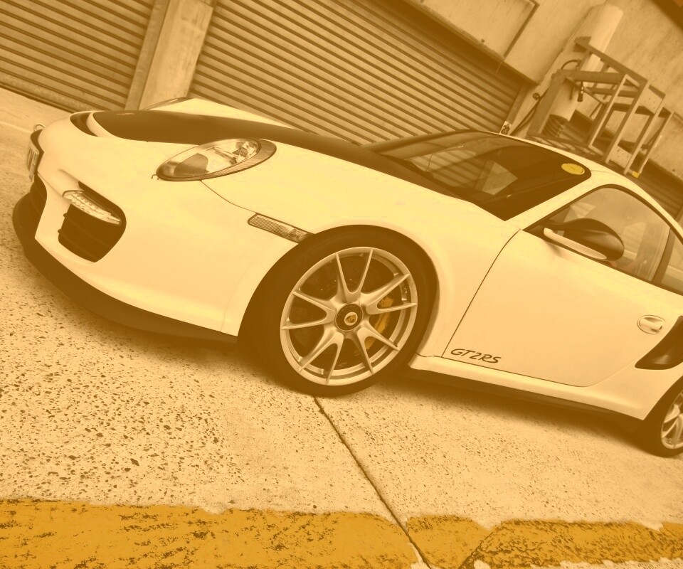 Белый порше обои