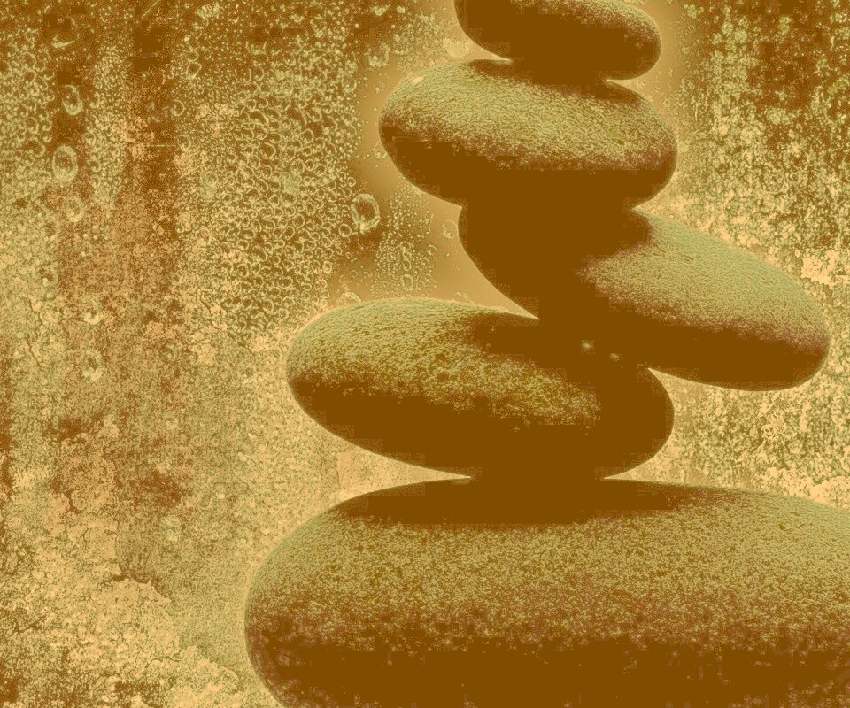 Башня из камней под водой обои