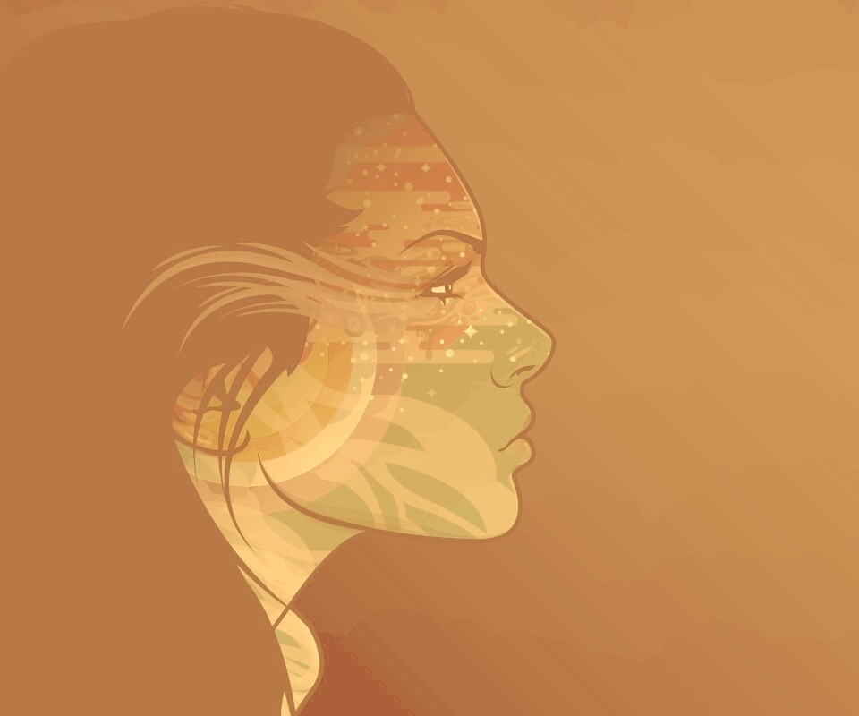 Профиль девушки обои