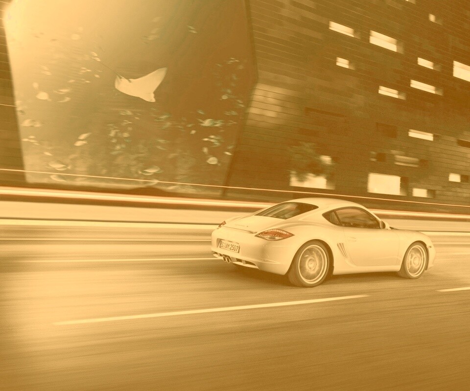 Porsche на трассе обои