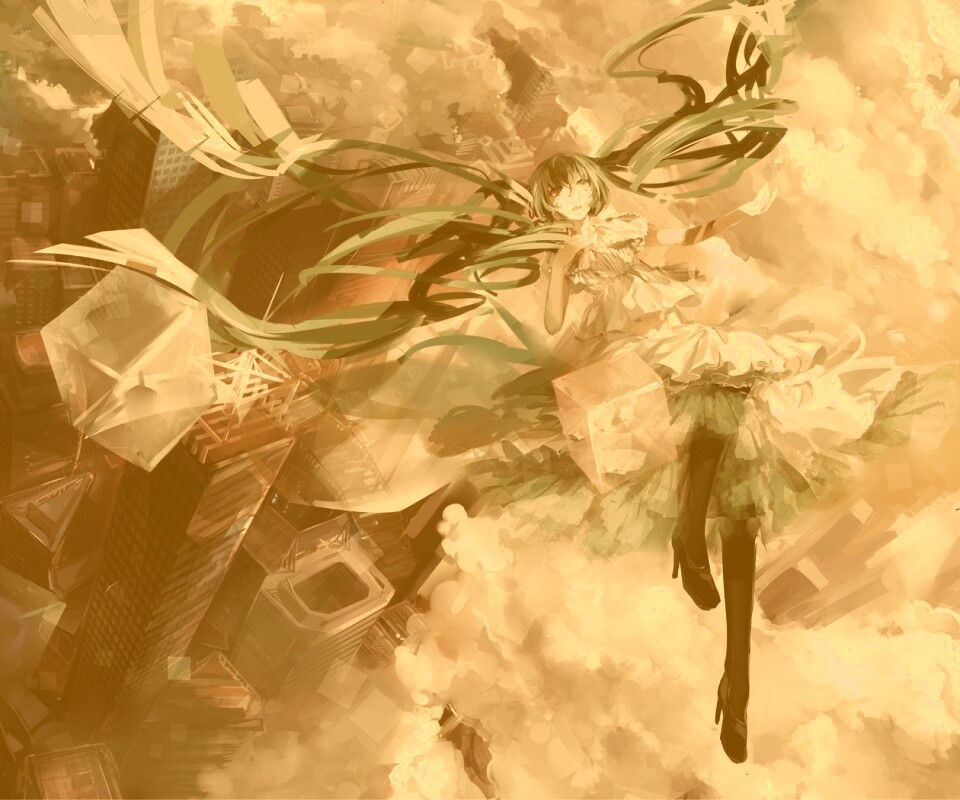 Hatsune Miku в небе обои