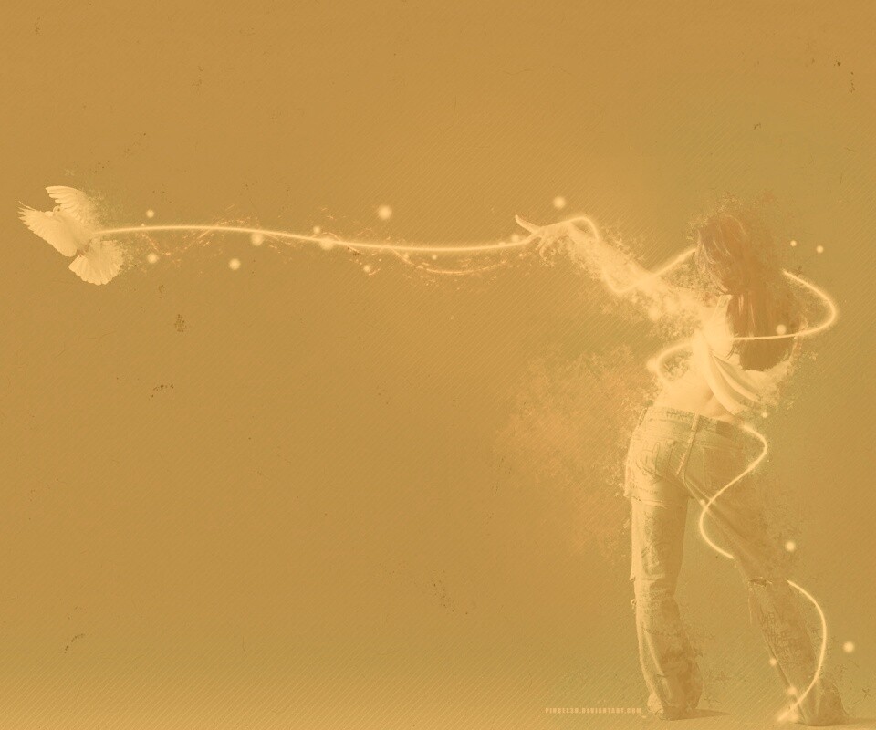 Девушка с бабочкой обои