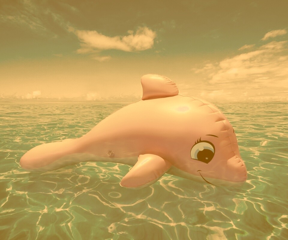 Надувной розовый дельфин обои