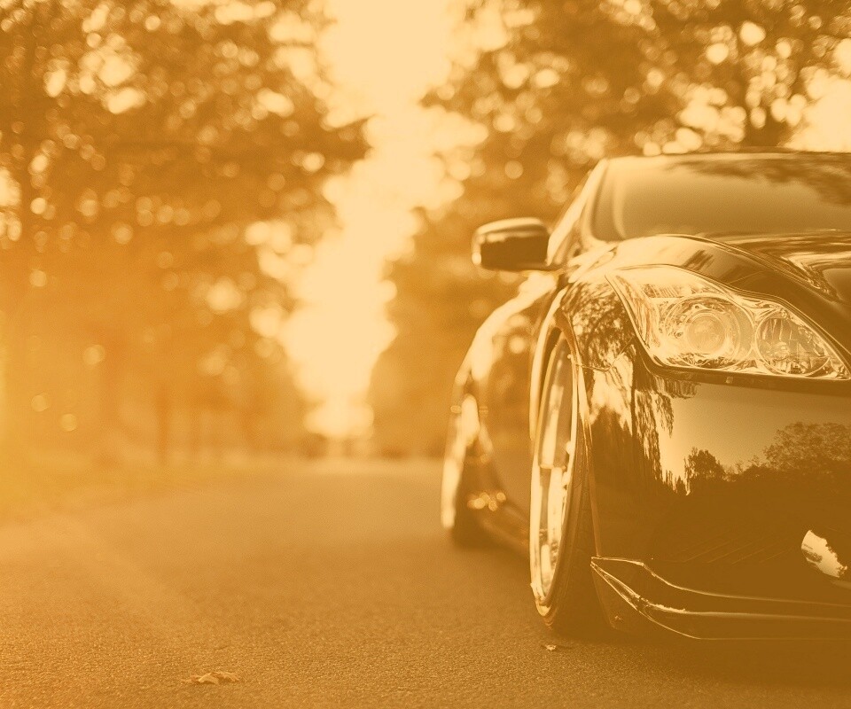 Автомобиль на закате обои