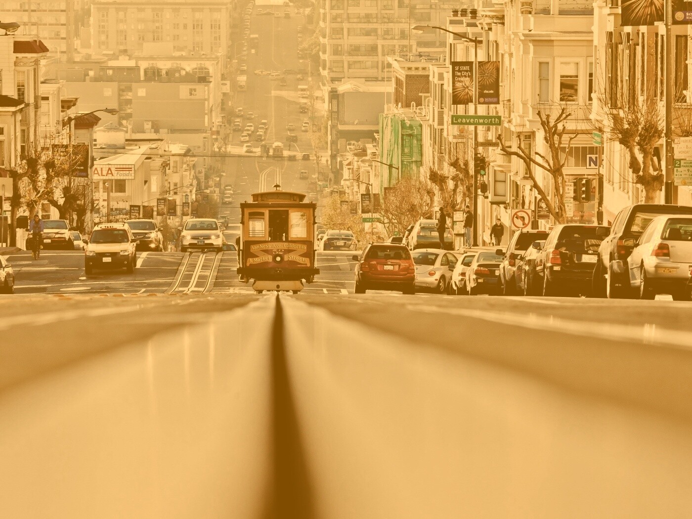 Утро в городе обои