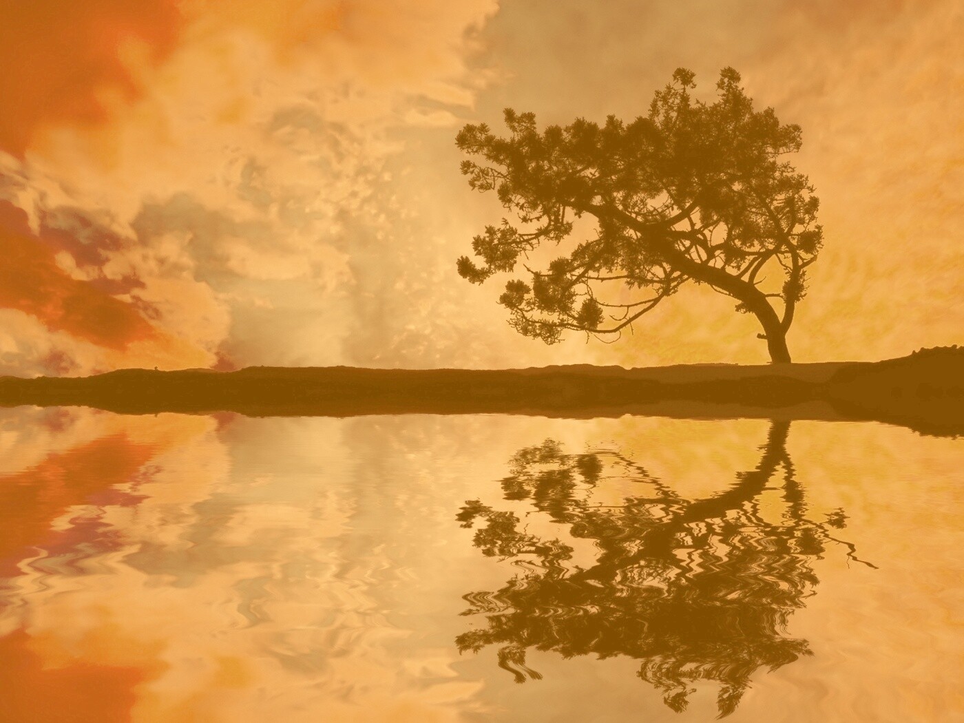 Зеркальное озеро обои