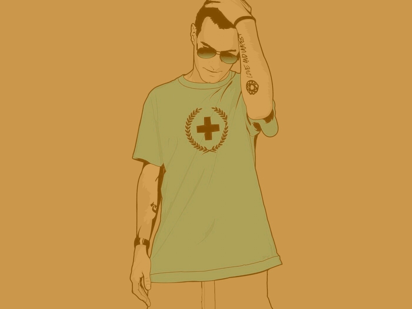 Парень в голубой футболке обои