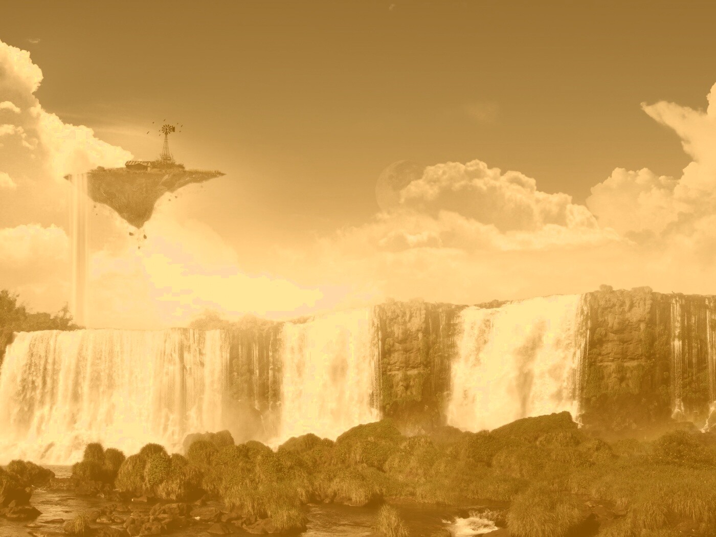 Ферма на летающем острове обои