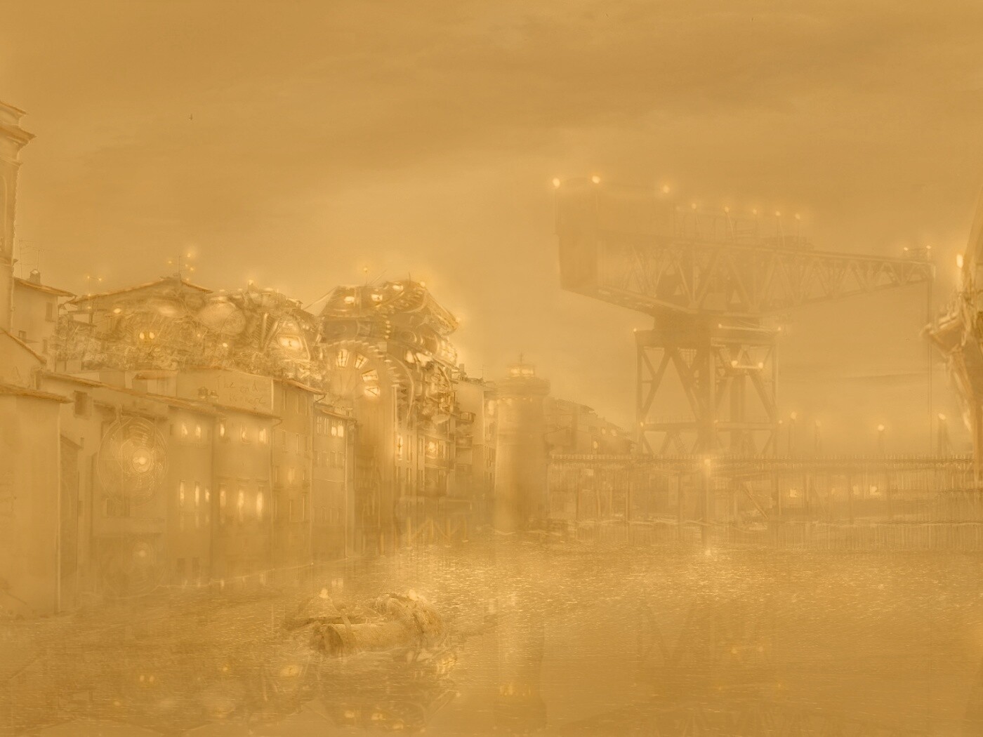 Портовые огни обои