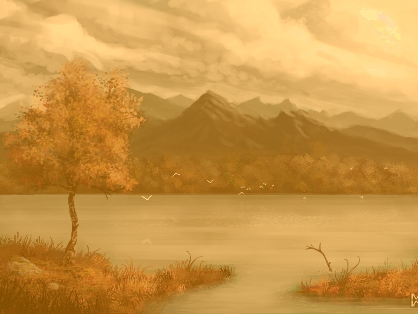 Осень в предгорье обои