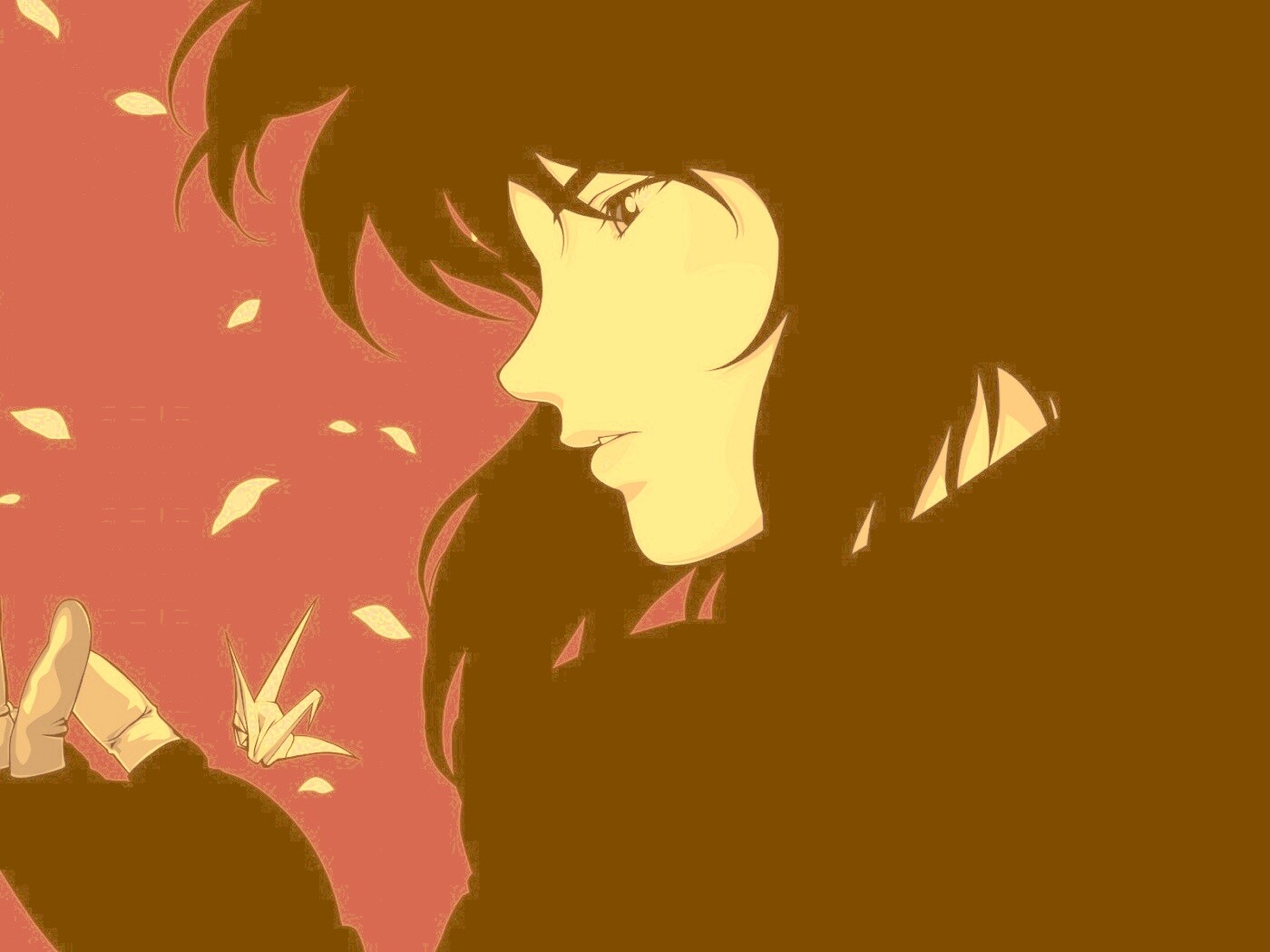 Девушка делает оригами обои