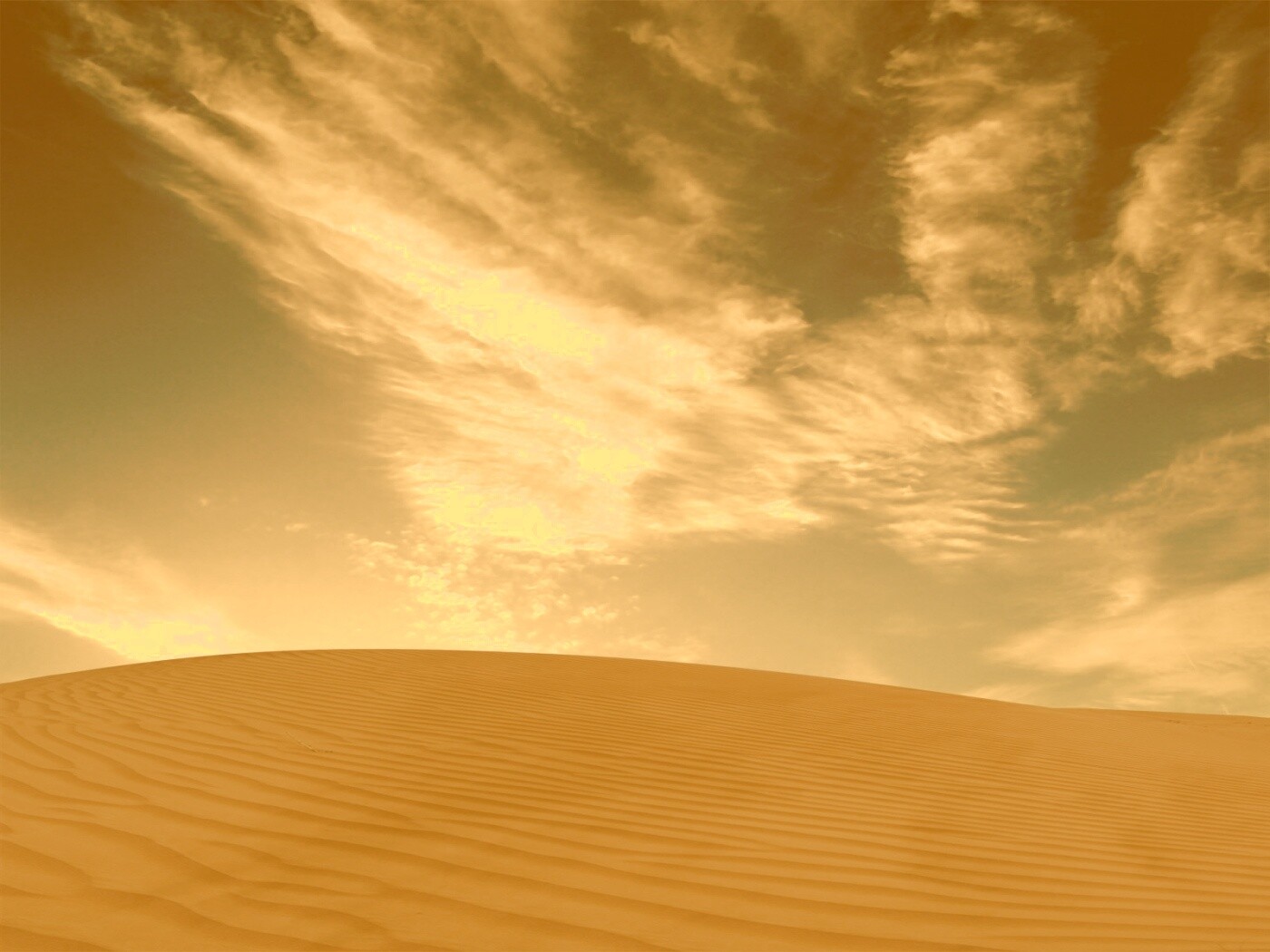 Облака над пустыней обои