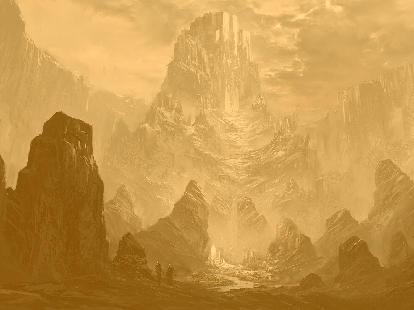 Город в горах обои