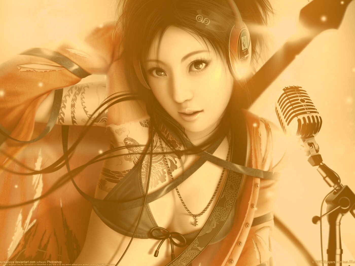 Поющая японка обои