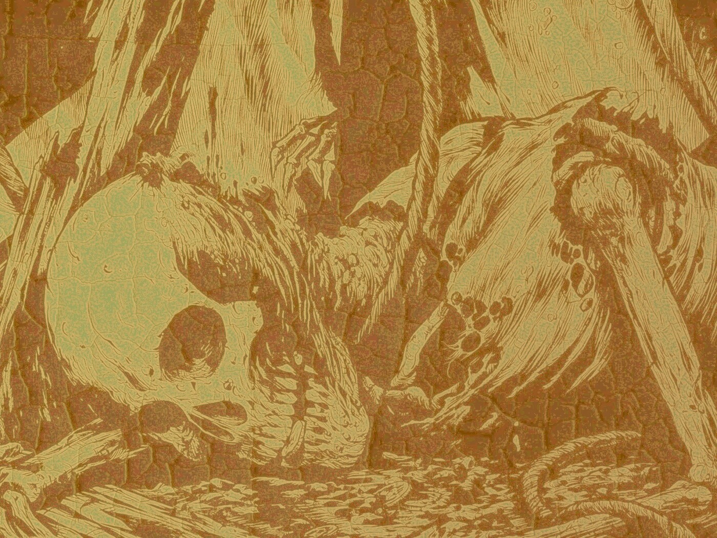 Тлеющий скелет обои