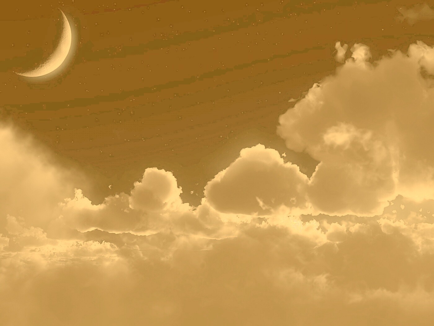 Облака и луна в ночном небе обои