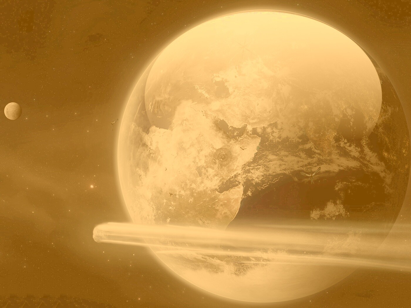 Метеорит пролетает мимо Земли обои