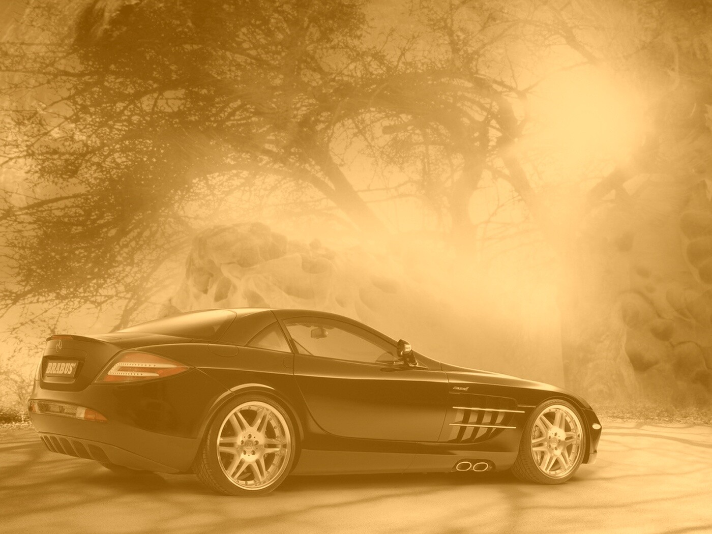 Черный спорткар Мерседес обои