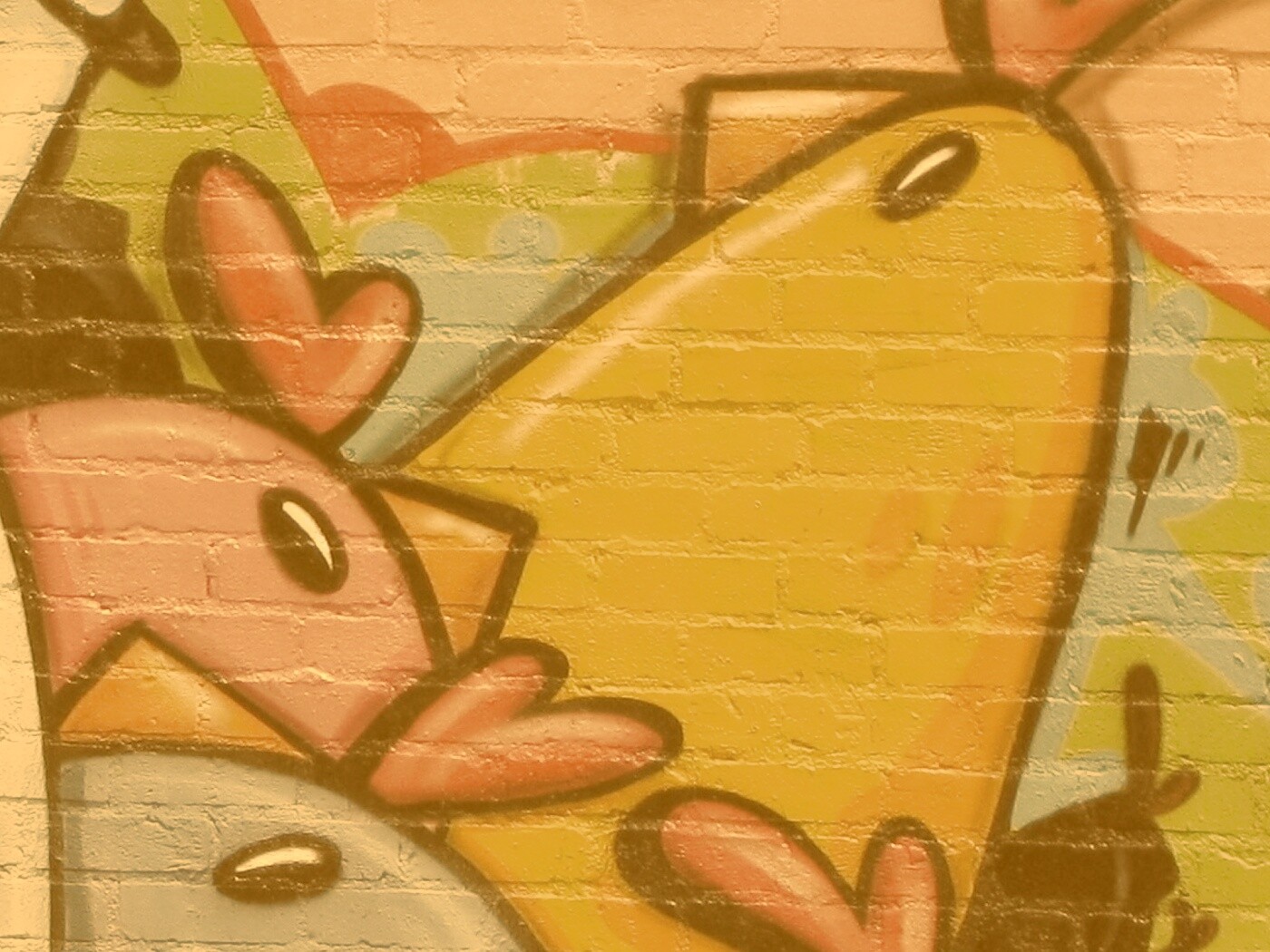 Граффити Курица с цыплятами обои