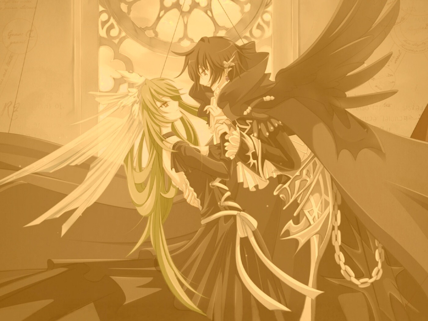 Танец под витражом обои