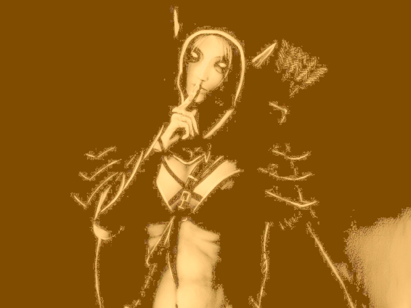 Ночная эльфийка призывает к тишине обои