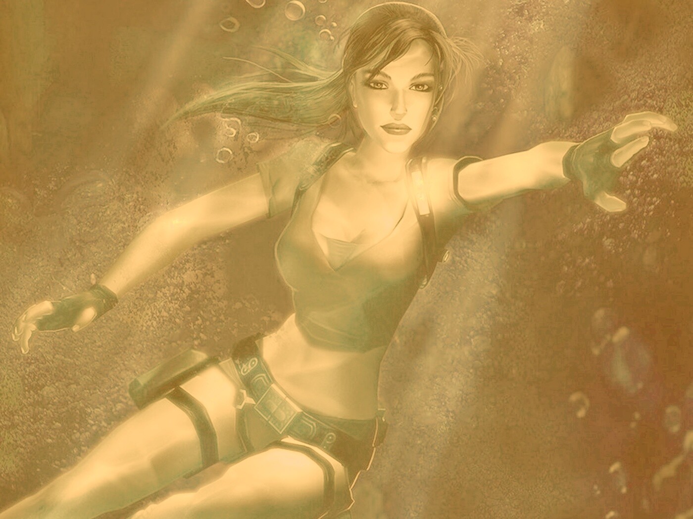 Лара под водой обои