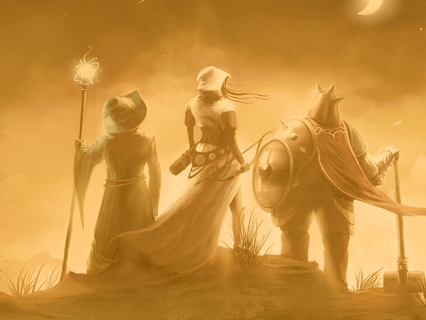 Воин, лучник и маг обои