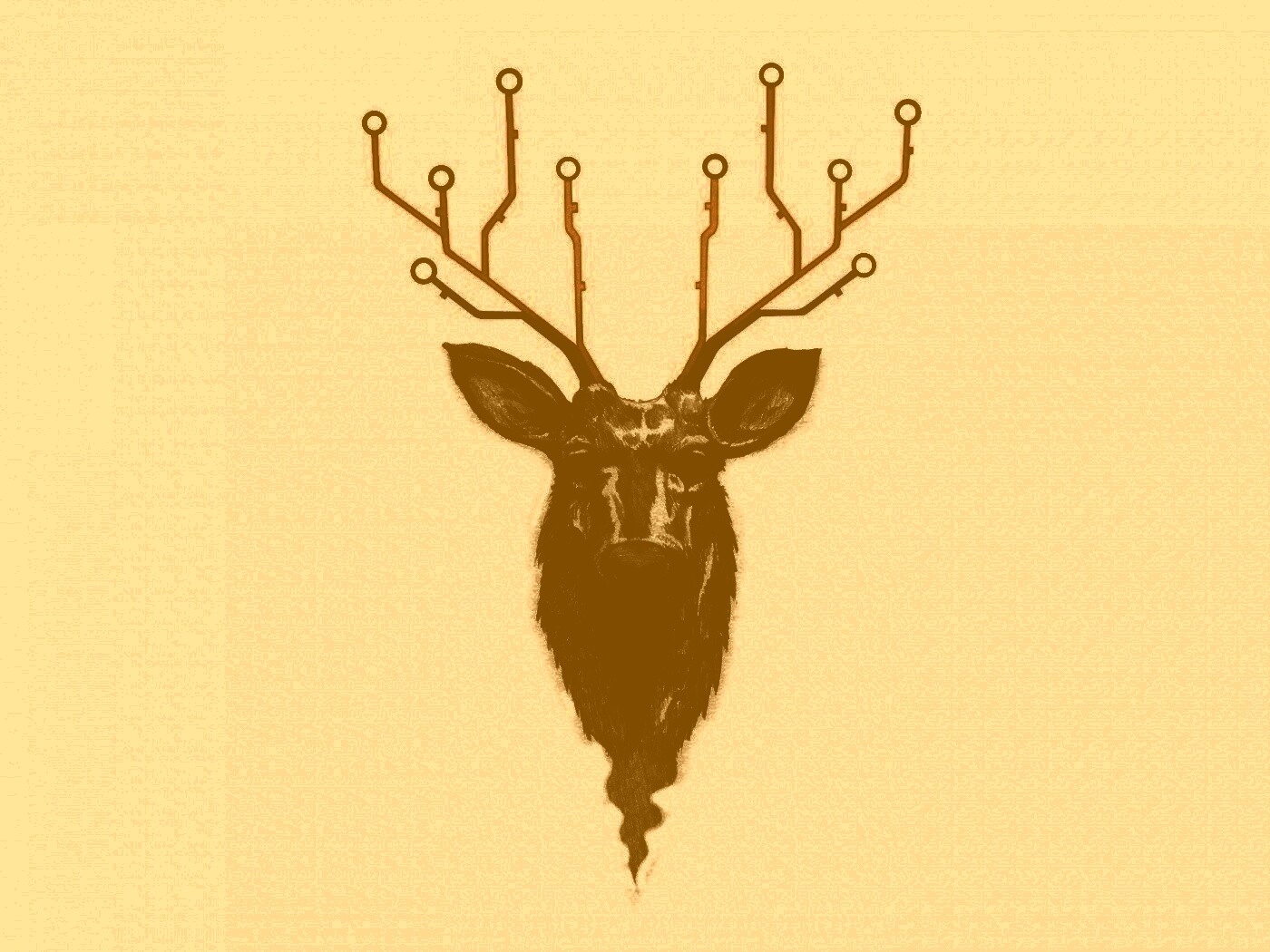 Схематичный олень обои
