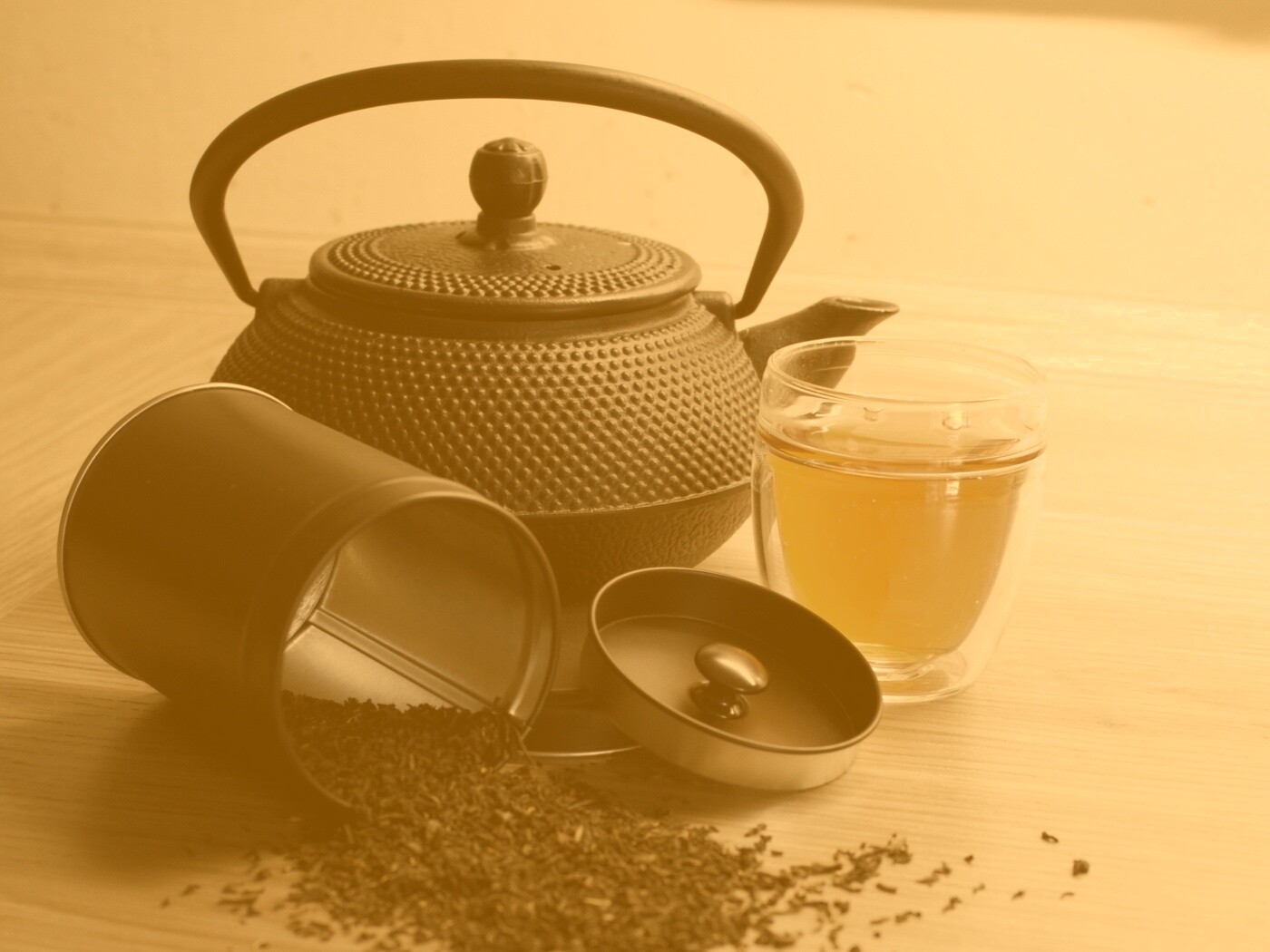 Черный чайный набор обои