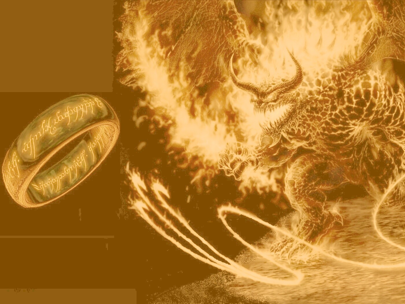 Балрог и Кольцо Всевластия обои