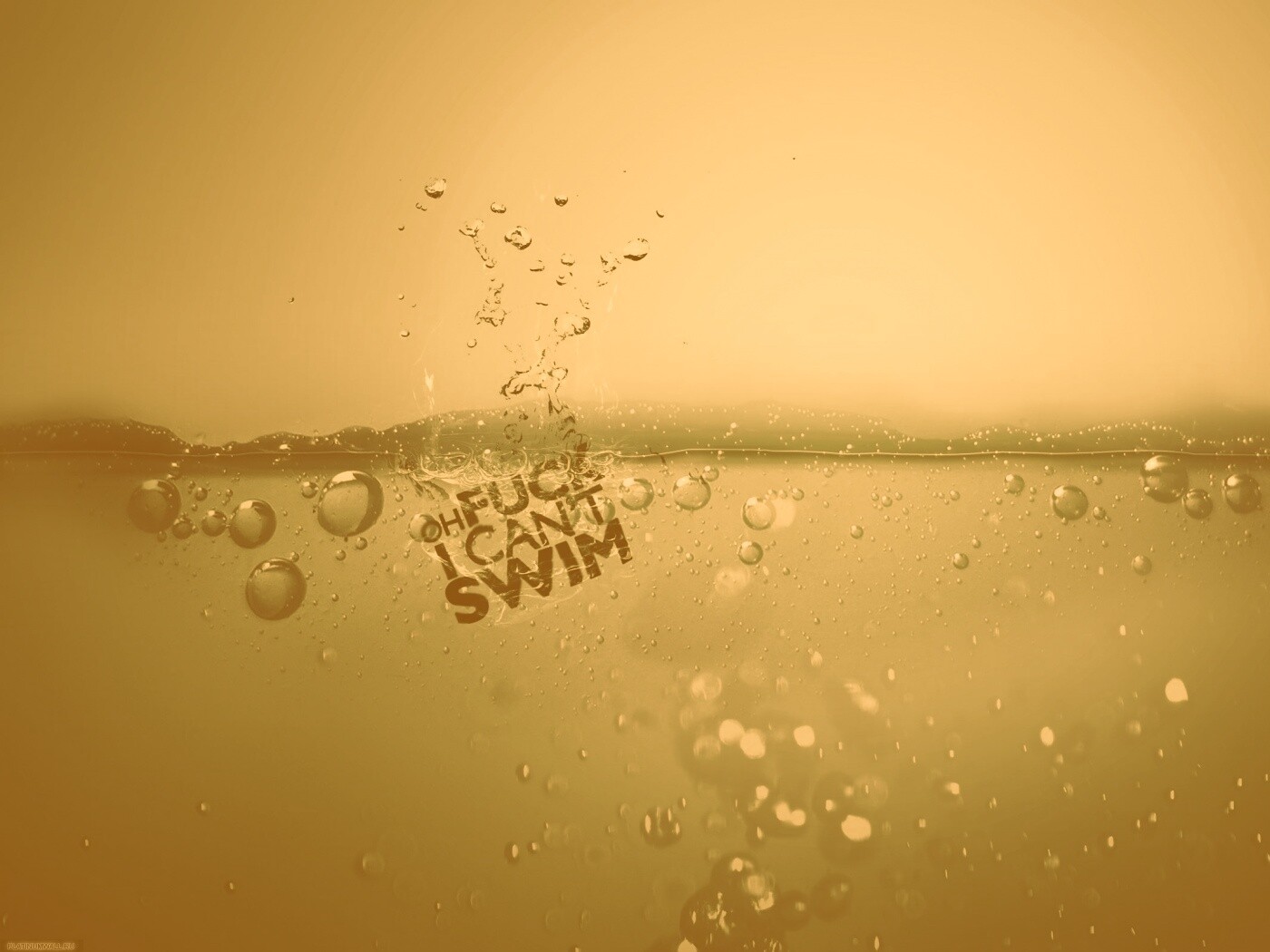 О чёрт, я не умею плавать! обои