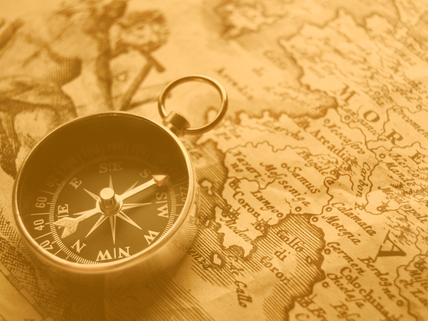 Компас и карта обои